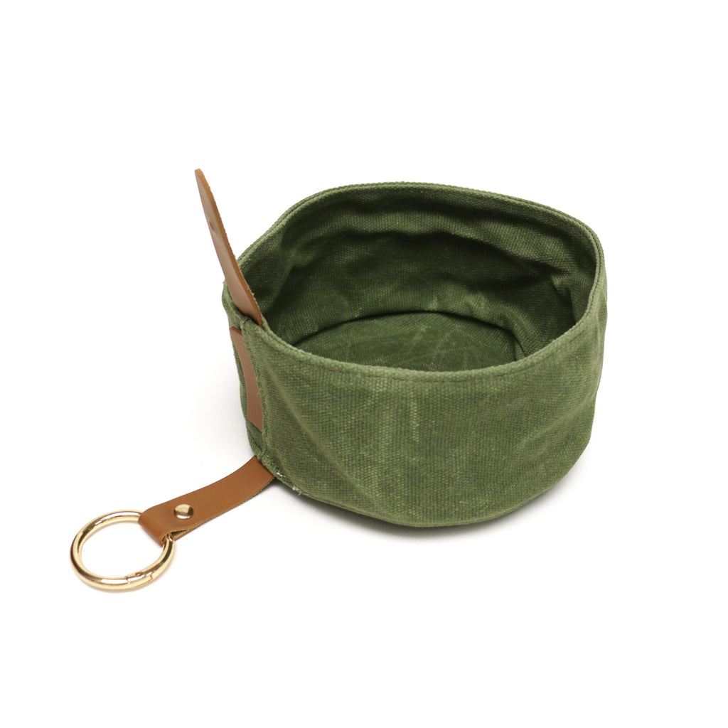 Waxed Canvas Travel Dog Bowl